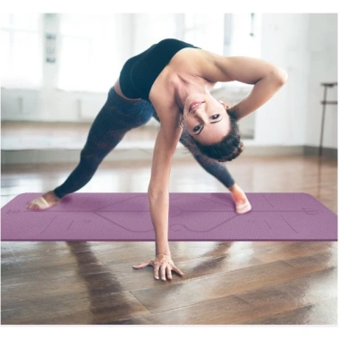 Thảm Yoga 2 Lớp TPE 6mm-8mm Chống Trượt, Định Tuyến, Tặng Túi và Dây Amalife 51k 3
