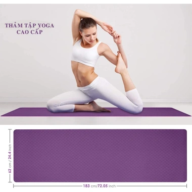Thảm Yoga 2 Lớp TPE 6mm Cao Cấp Chống Trượt - Chọn Màu, Tặng Túi Đựng & Dây Buộc - Amalife 32.000đ