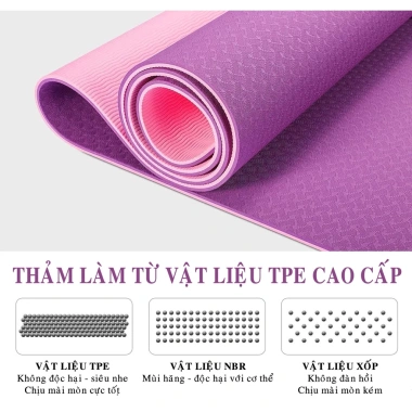 Thảm Yoga 2 Lớp TPE 6mm Cao Cấp Chống Trượt - Chọn Màu, Tặng Túi Đựng & Dây Buộc - Amalife 32.000đ