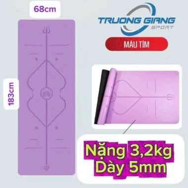 Thảm Yoga 5mm PU Cao Su Chống Trượt, Bám Vững, Hỗ Trợ Tư Thế Trường Giang