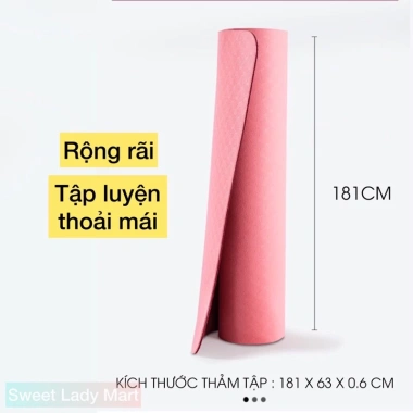 Thảm Yoga 8mm Cao Su Non TPE Cao Cấp - Rộng 61x183cm, Giá 75.000đ Giảm 20% 5 Thảm Yoga 8mm Cao Su Non TPE Cao Cấp - Rộng 61x183cm, Giá 75.000đ Giảm 20% 5