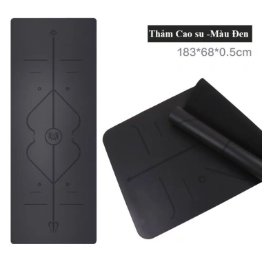 Thảm Yoga Cao Su Định Tuyến 5mm Cao Cấp + Túi Đựng - Thanh Lý 359.000, Hàng Lỗi Xước