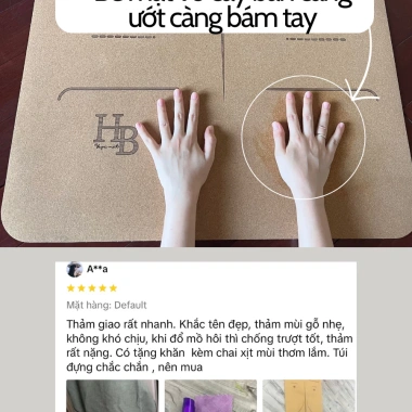 Thảm yoga cao su gỗ bần Huy Bạt - Chống trượt, cao cấp, giảm còn 830.000