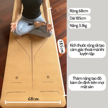 Thảm yoga cao su gỗ bần Huy Bạt - Chống trượt, cao cấp, giảm còn 830.000 6 Thảm yoga cao su gỗ bần Huy Bạt - Chống trượt, cao cấp, giảm còn 830.000 6