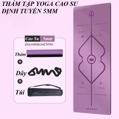 Thảm Yoga Cao Su PU 5mm Dày Không Logo Tặng Túi Đựng Dây Buộc 279.000