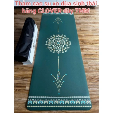Thảm Yoga Cao Su Xơ Dừa Clover Hoa Ngọc Bích 7mm Siêu Êm Chống Trượt Kèm Túi và Hộp