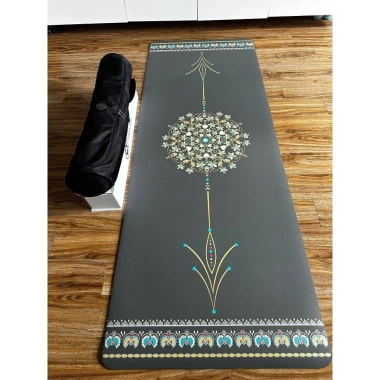 Thảm Yoga Cao Su Xơ Dừa Clover Hoa Ngọc Bích 7mm Siêu Êm Chống Trượt Kèm Túi và Hộp