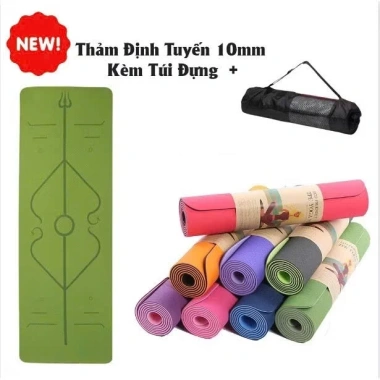 Thảm Yoga Định Tuyến 2 Lớp 6-8mm Cao Cấp - Gấp Gọn, Chống Trơn Trượt, Du Lịch Tiện Lợi, Hỗ Trợ Đổi Trả B1