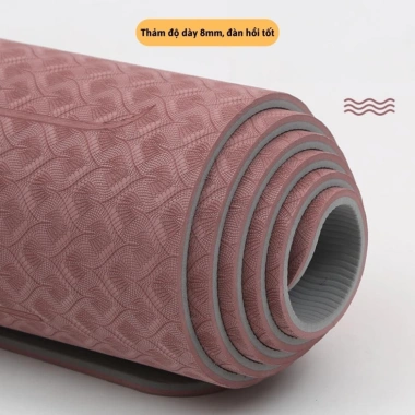Thảm Yoga Định Tuyến 2 Lớp 6-8mm Cao Cấp - Gấp Gọn, Chống Trơn Trượt, Du Lịch Tiện Lợi, Hỗ Trợ Đổi Trả B1