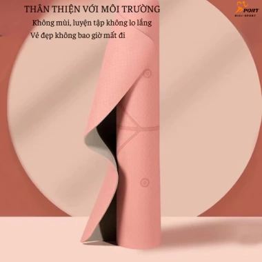 Thảm Yoga Định Tuyến 6-8mm TPE 2 lớp Chống Trượt, Tặng Túi Đeo, Giá 219k