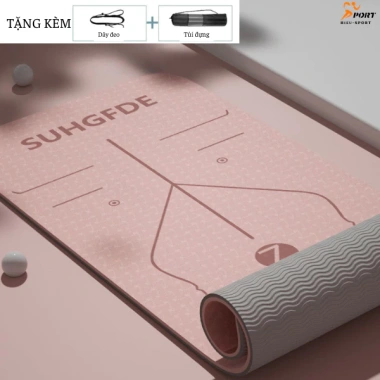 Thảm Yoga Định Tuyến 6-8mm TPE 2 lớp Chống Trượt, Tặng Túi Đeo, Giá 219k
