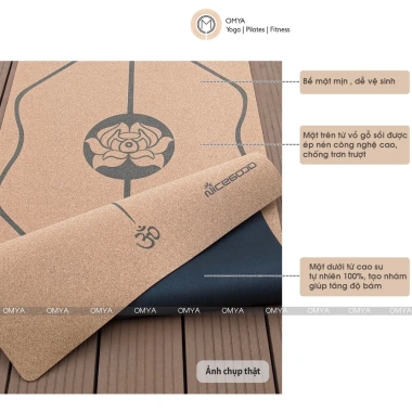Thảm Yoga Gỗ Bần & Cao Su Tự Nhiên - Gỗ Sồi Nút Chai, Chống Trơn Trượt, 679.000₫ 6