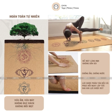 Thảm Yoga Gỗ Bần & Cao Su Tự Nhiên - Gỗ Sồi Nút Chai, Chống Trơn Trượt, 679.000₫ 7