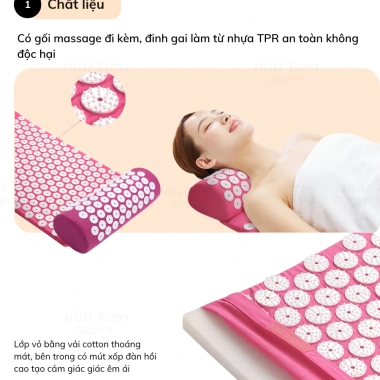 Thảm Yoga Massage Đệm Mát Xa Châm Cứu Bấm Huyệt Toàn Thân - Gai Giảm Đau, Tiện Dụng, 369k
