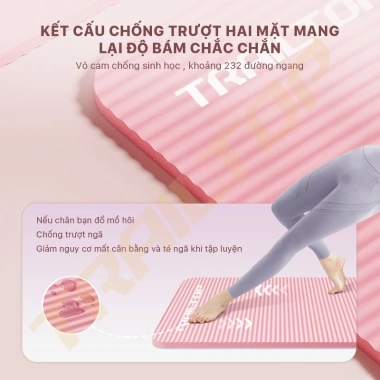 Thảm Yoga NBR 8mm Cao Cấp - Chống Trượt 2 Lớp Eco Friendly, Nhiều Màu, 109k