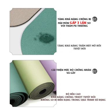 Thảm Yoga PU Cao Su Định Tuyến AllSport THATU03 – Thấm Hút Mồ Hôi, Chống Trơn Trượt, Giá 240k 3