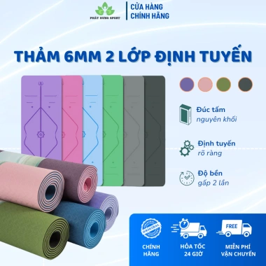 Thảm Yoga TPE 2 Lớp 6mm Cao Cấp – Thấm Hút Mồ Hôi, Chống Trượt, Kèm Dây Đeo 139k 3
