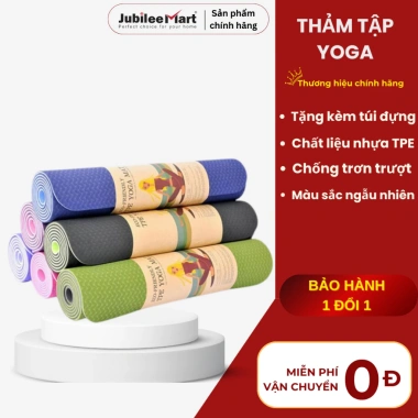 Thảm yoga TPE 2 lớp cao cấp chống trượt Jubilee Mart - tặng túi, chỉ 179.000₫