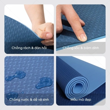 Thảm Yoga TPE 6-8mm Siêu Bền, Chống Trượt, Gấp Gọn Tiện Lợi, Giá Ưu Đãi 101,150₫