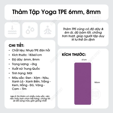 Thảm Yoga TPE 6mm Siêu Bền - Định Tuyến, Giá chỉ 169.000 VNĐ, Hàng Cao Cấp 3