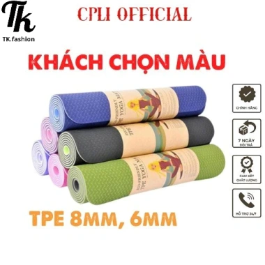 Thảm Yoga và Gym TPE 6mm-8mm 2 lớp cao cấp, chống trơn trượt, giảm giá 69.000₫