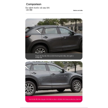 Thân Bằng Thép Không Gỉ Mazda CX5 2.017-2.026 - Viền CX-5 Cửa Bên Dây Sáng 439.999 VND