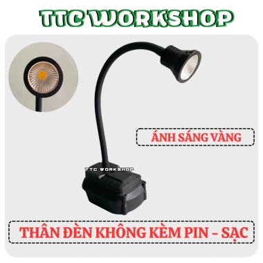 Thân đèn pin uốn dẻo 4cm, sạc tích điện, chiếu sáng góc khuất, dùng pin thường