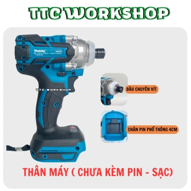 Thân Máy Chuyên Vít Makita 350N.m 2 Tốc Độ, Động Cơ Đồng Không Chổi Than, Pin M21