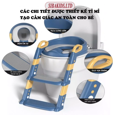 Thang Bồn Cầu Vệ Sinh Có Bệ Lót, Tay Vít Gập Gọn An Toàn Cho Bé Yêu – 185.000₫