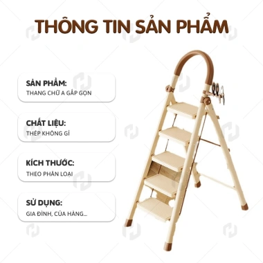 Thang chữ A gấp gọn - Dễ dùng, lưu trữ linh hoạt, giảm giá 18% - Chỉ 536.000₫ 9