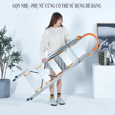 Thang Chữ A Gấp Gọn Nhôm Inox 304 Siêu Nhẹ 3‑7 Bậc - Thông Minh, Ghế Nhập Khẩu, Giá Ưu Đãi 596.260₫ 2