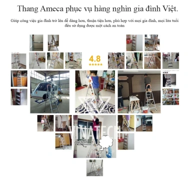 Thang Chữ A Gấp Gọn Nhôm Inox 304 Siêu Nhẹ 3‑7 Bậc - Thông Minh, Ghế Nhập Khẩu, Giá Ưu Đãi 596.260₫ 9