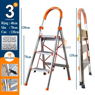 Thang Chữ A Gấp Gọn Nhôm Inox 304 Siêu Nhẹ 3‑7 Bậc - Thông Minh, Ghế Nhập Khẩu, Giá Ưu Đãi 596.260₫ 10