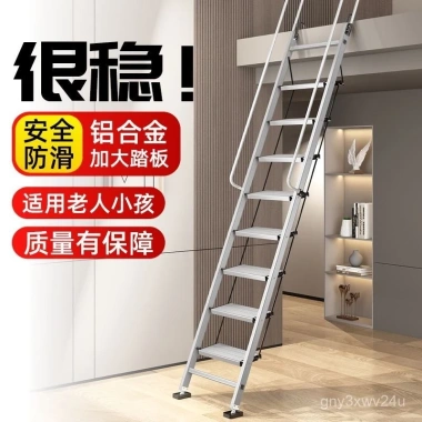 Thang gập hợp kim nhôm dày, tay vịn đa chức năng - Thích hợp cho gác má, chỉ 2.46 triệu 8