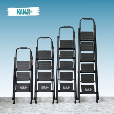Thang gấp KANJI 3-7 bậc – Thang chữ A thép carbon dày, chịu tải 150kg, 545.000 VND