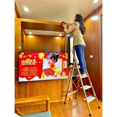 Thang Ghế Nhôm Hoàng Huy 3-7 Bậc 150kg - Tặng Chân Đế Cao Su, Rút Gọn Đa Năng, 450.600 VND 2