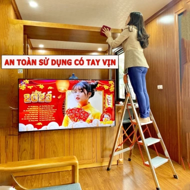 Thang Nhôm Ghế Tay Vịn Ameca 3‑7 Bậc Nhật Bản, Inox 304 Xếp Gọn, Tải 300Kg - 606.500₫ 7