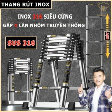 Thang Nhôm Ghế Tay Vịn Ameca 3‑7 Bậc Nhật Bản, Inox 304 Xếp Gọn, Tải 300Kg - 606.500₫ 9