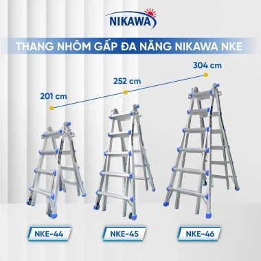 Thang nhôm NIKAWA NKE rút lồng xếp gọn 4-6 bậc – chính hãng, bảo hành 24 tháng 6