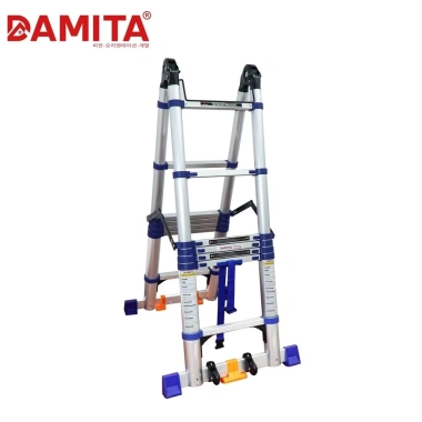 Thang nhôm rút chữ A 2.8+2.8 xếp gọn Đời mới T8.030 DAMITA, bảo hành 24 tháng