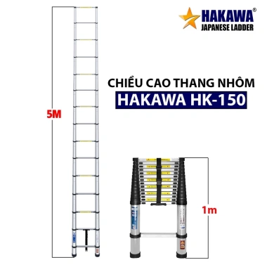 Thang Nhôm Rút Đơn Hakawa HK-150 5m 15 Bậc - Cao Cấp, Chính Hãng, Dễ Bảo Quản 6