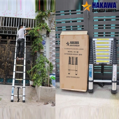 Thang Nhôm Rút Đơn Hakawa HK-150 5m 15 Bậc - Cao Cấp, Chính Hãng, Dễ Bảo Quản 7