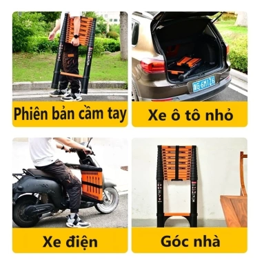 Thang Nhôm Rút Inox 1.9-6.0m Dễ mang, khóa tự động, giá ưu đãi 628.800₫ 3