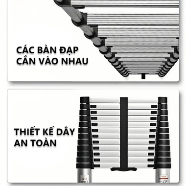 Thang Nhôm Rút Inox 1.9-6.0m Dễ mang, khóa tự động, giá ưu đãi 628.800₫ 7