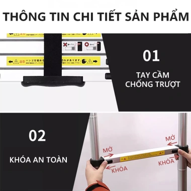 Thang Nhôm Rút Inox 1.9-6.0m Dễ mang, khóa tự động, giá ưu đãi 628.800₫ 8