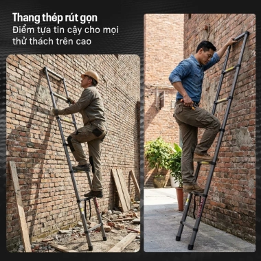 Thang Rút Đơn Thép Carbon Fujihome STL 2.7‑5.9m EN131 150kg An Toàn Bền Bỉ – 780.000đ 9