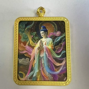 Thangka Bùa Hộ Mệnh Benming – Hoàng Đạo, Chuyền Tám Đạo, Sĩ Quan Âm, Thần Tài Jizo – 82.500đ 4