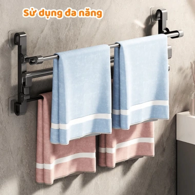 Thanh 2 Tầng Treo Giày Dép SUNBEAM - Treo Khăn Gấp Gọn Thép Không Gỉ cho nhà tắm bếp
