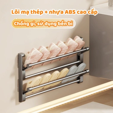 Thanh 2 Tầng Treo Giày Dép SUNBEAM - Treo Khăn Gấp Gọn Thép Không Gỉ cho nhà tắm bếp