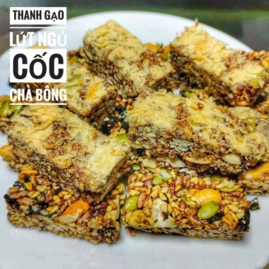 Thanh cơm gạo lứt ngũ cốc mix hạt granola, gạo lứt chà bông rong biển ăn kiêng giảm cân 69k TGL